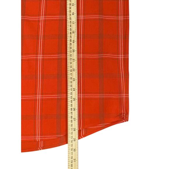 USTRC US Team Roping Championship Mens Button Up Shirt Size Large Orange Plaid - Picture 6 of 7